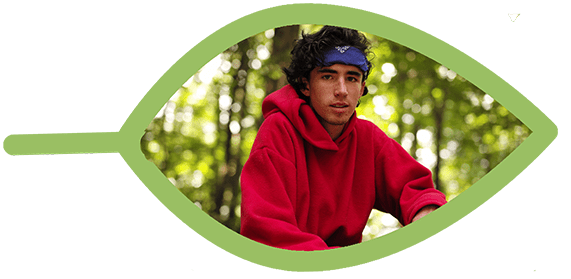 teen boy in the woods